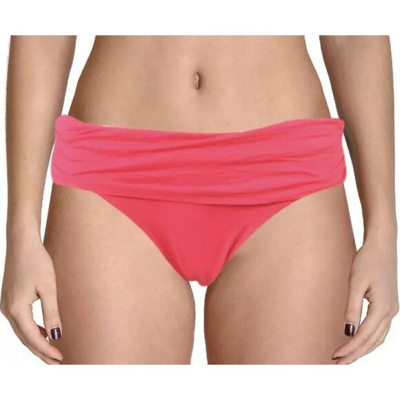 NWT Lauren Ralph Lauren 16 Fold-Over Wide-Band Bikini Swim Bottoms Dark Pink - Picture 2 of 11